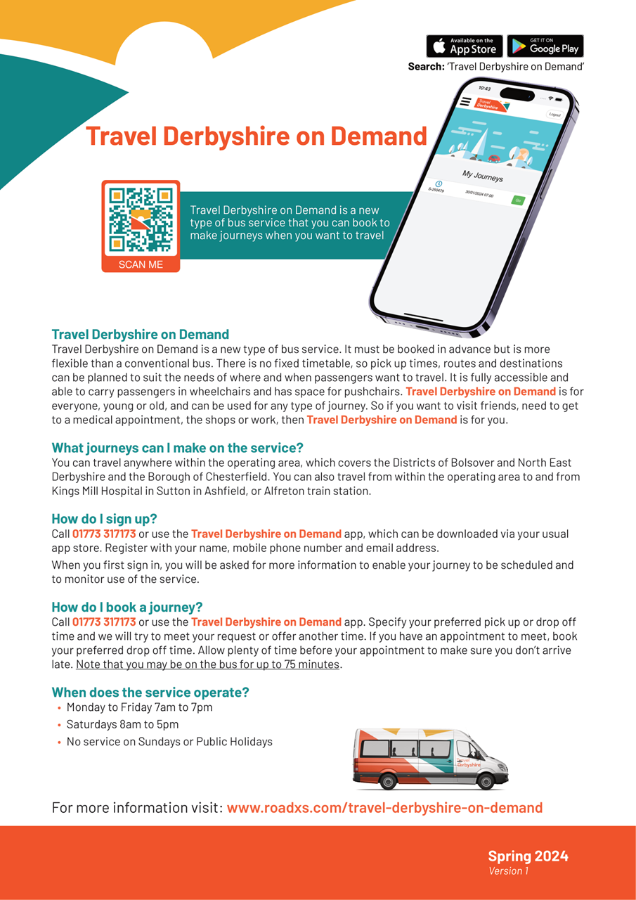 Travel Derbyshire On Demand Flyer